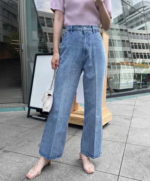 one after another NICE CLAUP（ワンアフターアナザーナイスクラップ）の「【サイズ展開あり】美シルエットワイドデニム（デニムパンツ・レディース・ブルー/ネイビー/ピンク/ブルー系その他/サックスブルー・SMALL/MEDIUM）」の8枚目の写真
