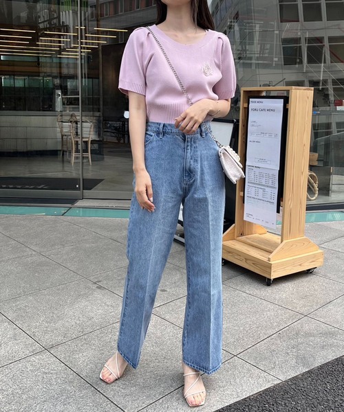 one after another NICE CLAUP（ワンアフターアナザーナイスクラップ）の「【サイズ展開あり】美シルエットワイドデニム（デニムパンツ・レディース・ブルー/ネイビー/ピンク/ブルー系その他/サックスブルー・SMALL/MEDIUM）」の18枚目の写真