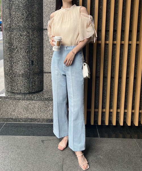 one after another NICE CLAUP（ワンアフターアナザーナイスクラップ）の「【サイズ展開あり】美シルエットワイドデニム（デニムパンツ・レディース・ブルー/ネイビー/ピンク/ブルー系その他/サックスブルー・SMALL/MEDIUM）」の11枚目の写真