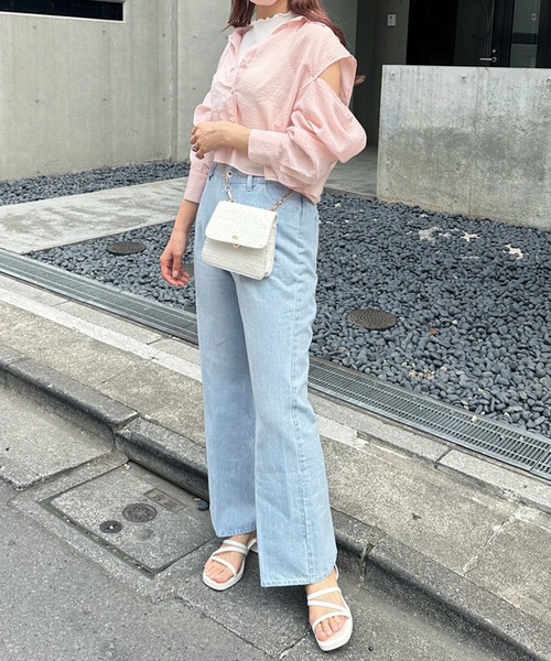 one after another NICE CLAUP（ワンアフターアナザーナイスクラップ）の「【サイズ展開あり】美シルエットワイドデニム（デニムパンツ・レディース・ブルー/ネイビー/ピンク/ブルー系その他/サックスブルー・SMALL/MEDIUM）」の17枚目の写真