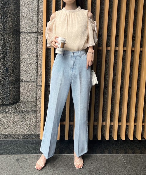 one after another NICE CLAUP（ワンアフターアナザーナイスクラップ）の「【サイズ展開あり】美シルエットワイドデニム（デニムパンツ・レディース・ブルー/ネイビー/ピンク/ブルー系その他/サックスブルー・SMALL/MEDIUM）」の12枚目の写真