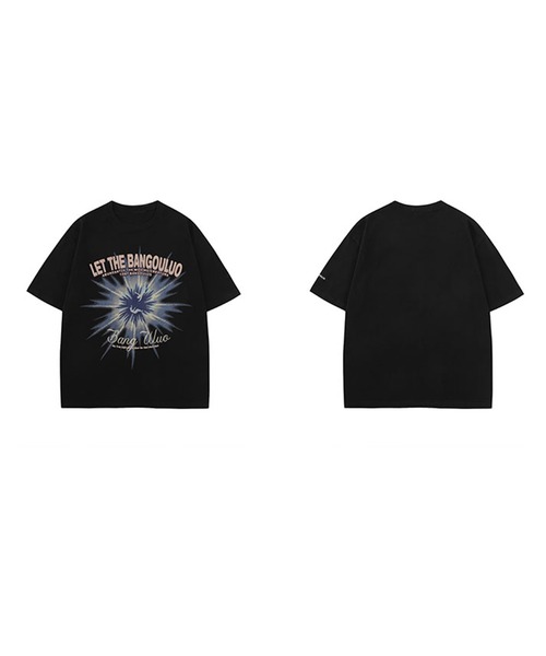 HOOK(フック)の「【HOOK】個性派抽象画プリント半袖ビッグTシャツ (SS)(Tシャツ/カットソー・メンズ・アイボリー/ブラック・L/M/XL)」の4枚目の写真