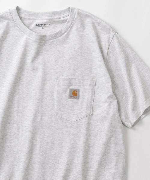 Carhartt WIP（カーハートダブリューアイピー）の「【Carhartt/カーハート】ブランドロゴ ワンポイントワッペン付き ポケット半袖Tシャツ/CH POCKET T-SHIRT（Tシャツ/カットソー・メンズ・グレイッシュブルー/アッシュグレー/ブラック/サンドベージュ/ホワイト/モスグリーン・M/L/XL）」の3枚目の写真