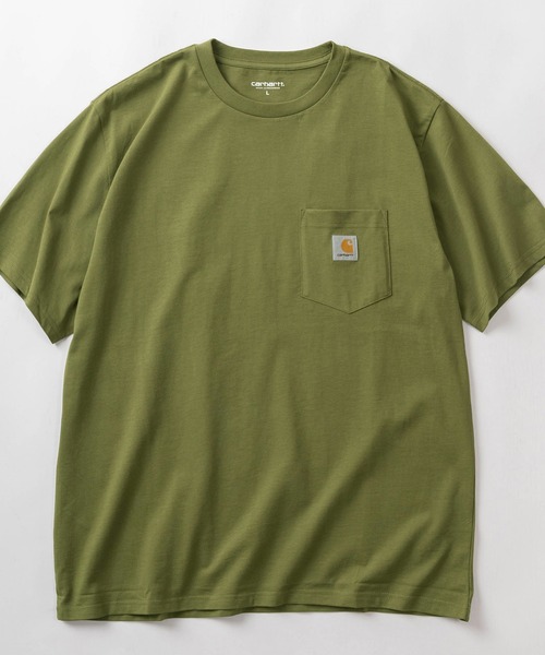 Carhartt WIP（カーハートダブリューアイピー）の「【Carhartt/カーハート】ブランドロゴ ワンポイントワッペン付き ポケット半袖Tシャツ/CH POCKET T-SHIRT（Tシャツ/カットソー・メンズ・グレイッシュブルー/アッシュグレー/ブラック/サンドベージュ/ホワイト/モスグリーン・M/L/XL）」の17枚目の写真