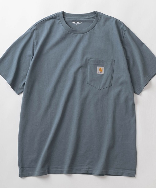 Carhartt WIP（カーハートダブリューアイピー）の「【Carhartt/カーハート】ブランドロゴ ワンポイントワッペン付き ポケット半袖Tシャツ/CH POCKET T-SHIRT（Tシャツ/カットソー・メンズ・グレイッシュブルー/アッシュグレー/ブラック/サンドベージュ/ホワイト/モスグリーン・M/L/XL）」の18枚目の写真