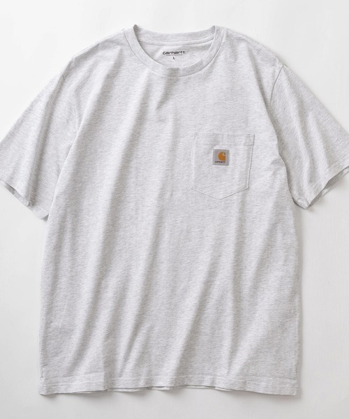 Carhartt WIP（カーハートダブリューアイピー）の「【Carhartt/カーハート】ブランドロゴ ワンポイントワッペン付き ポケット半袖Tシャツ/CH POCKET T-SHIRT（Tシャツ/カットソー・メンズ・グレイッシュブルー/アッシュグレー/ブラック/サンドベージュ/ホワイト/モスグリーン・M/L/XL）」の16枚目の写真