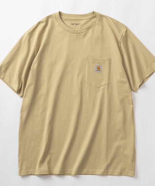 Carhartt WIP（カーハートダブリューアイピー）の「【Carhartt/カーハート】ブランドロゴ ワンポイントワッペン付き ポケット半袖Tシャツ/CH POCKET T-SHIRT（Tシャツ/カットソー・メンズ・グレイッシュブルー/アッシュグレー/ブラック/サンドベージュ/ホワイト/モスグリーン・M/L/XL）」の15枚目の写真