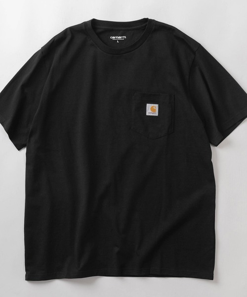 Carhartt WIP（カーハートダブリューアイピー）の「【Carhartt/カーハート】ブランドロゴ ワンポイントワッペン付き ポケット半袖Tシャツ/CH POCKET T-SHIRT（Tシャツ/カットソー・メンズ・グレイッシュブルー/アッシュグレー/ブラック/サンドベージュ/ホワイト/モスグリーン・M/L/XL）」の14枚目の写真