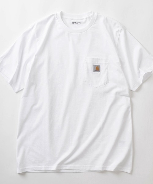 Carhartt WIP（カーハートダブリューアイピー）の「【Carhartt/カーハート】ブランドロゴ ワンポイントワッペン付き ポケット半袖Tシャツ/CH POCKET T-SHIRT（Tシャツ/カットソー・メンズ・グレイッシュブルー/アッシュグレー/ブラック/サンドベージュ/ホワイト/モスグリーン・M/L/XL）」の13枚目の写真
