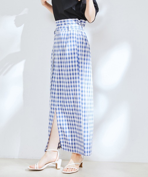 VIS（ビス）の「【洗える】ギンガムチェックタイトスカート（スカート・レディース・ダークブラウン/ブラック系その他/ブルー系その他4・M/S）」の7枚目の写真