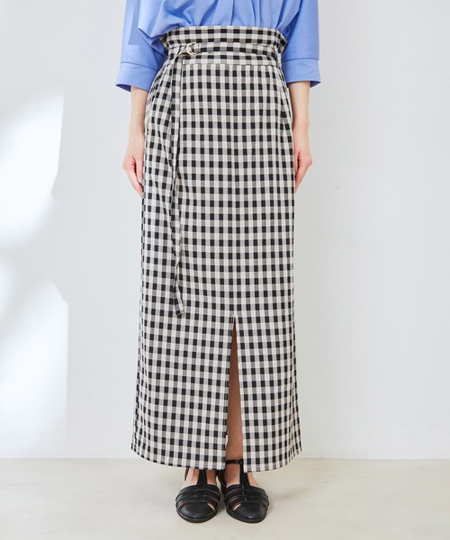 VIS（ビス）の「【洗える】ギンガムチェックタイトスカート（スカート・レディース・ダークブラウン/ブラック系その他/ブルー系その他4・M/S）」の13枚目の写真