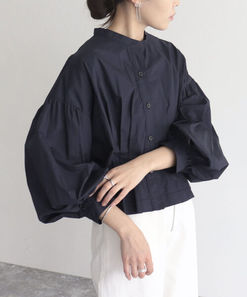 fredy emue（フレディエミュ）の「【fredy emue/フレディエミュ】クロプトバンドカラーシャツブルゾン（シャツ/ブラウス・レディース・オフホワイト/ネイビー/カーキ・38）」の3枚目の写真