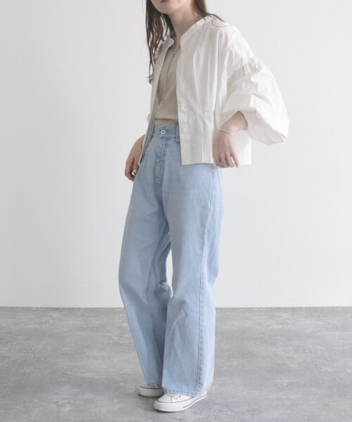 fredy emue（フレディエミュ）の「【fredy emue/フレディエミュ】クロプトバンドカラーシャツブルゾン（シャツ/ブラウス・レディース・オフホワイト/ネイビー/カーキ・38）」の6枚目の写真