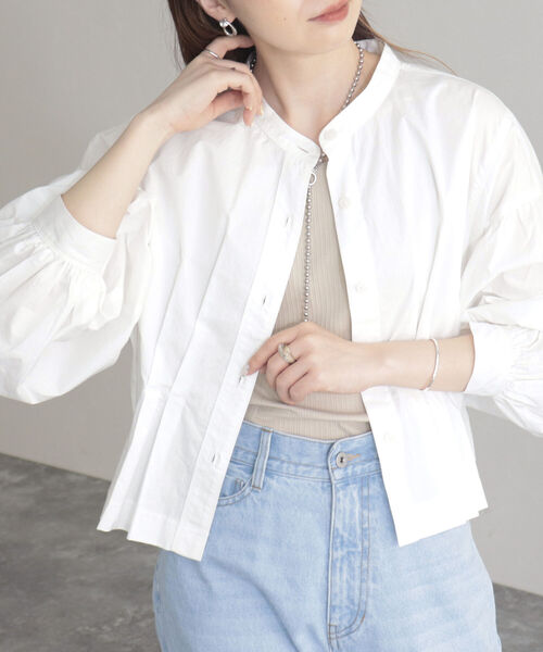 fredy emue（フレディエミュ）の「【fredy emue/フレディエミュ】クロプトバンドカラーシャツブルゾン（シャツ/ブラウス・レディース・オフホワイト/ネイビー/カーキ・38）」の11枚目の写真