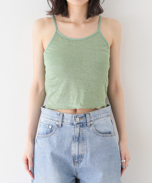 SLOBE citron.（スローブシトロン）の「SLOBE citron. キラキラキャミ（キャミソール・レディース・グリーン/ピンク・FREE）」の7枚目の写真