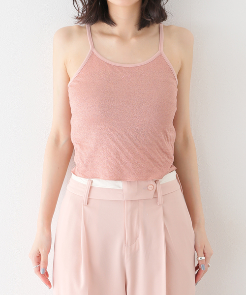 SLOBE citron.（スローブシトロン）の「SLOBE citron. キラキラキャミ（キャミソール・レディース・グリーン/ピンク・FREE）」の10枚目の写真