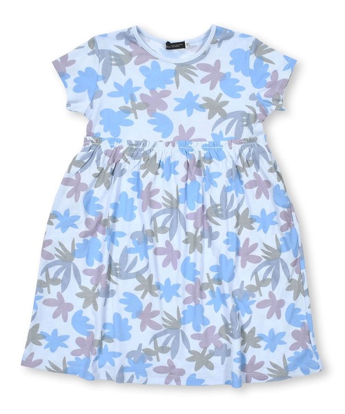 BeBe（ベベ）の「BeBe/アートフラワープリントワンピース(90~140cm)（ワンピース・キッズ・ブルー系その他/ピンク系その他・100/110/90/130/120/140）」の6枚目の写真