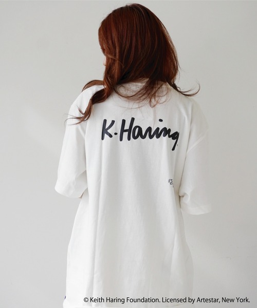 Keith Haring（キース・ヘリング）の「【 Keith Haring / キースヘリング 】 アート プリント Tシャツ ( HEART )（Tシャツ/カットソー・メンズ・ホワイト/グレイッシュブルー/スミクロ/オフホワイト・XL/L/M）」の3枚目の写真
