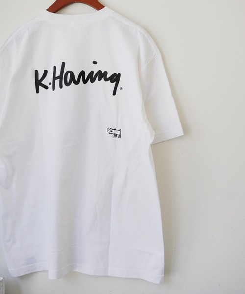 Keith Haring（キース・ヘリング）の「【 Keith Haring / キースヘリング 】 アート プリント Tシャツ ( HEART )（Tシャツ/カットソー・メンズ・ホワイト/グレイッシュブルー/スミクロ/オフホワイト・XL/L/M）」の13枚目の写真