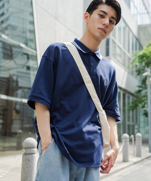 古着【エクストララージ】リンガー ポロシャツ 半袖 刺繍ロゴ オーバーサイズ XLARGE エクストララージ S/S OG WORK SHIRT 半袖 シャツ ワーク