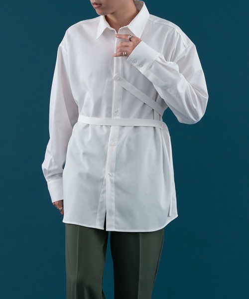 セール】WAIST BELT LONG SLEEVE SHIRT/ウエストベルトロング