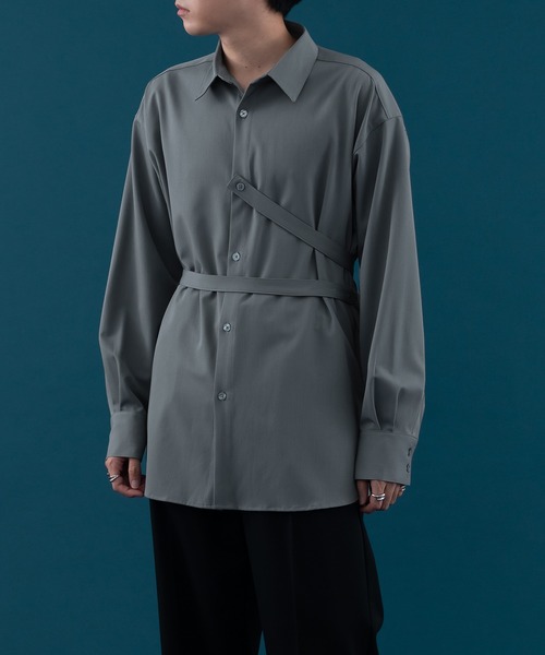セール】WAIST BELT LONG SLEEVE SHIRT/ウエストベルトロング