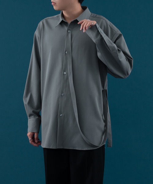 SELLE GLANT(セレグランテ)の「WAIST BELT LONG SLEEVE SHIRT/ウエストベルトロングスリーブシャツ(シャツ/ブラウス・メンズ・ダークブルー/オフホワイト・MEDIUM/LARGE)」の7枚目の写真
