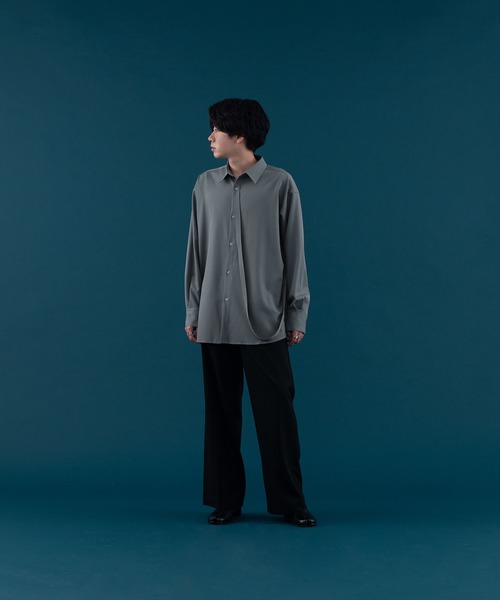 SELLE GLANT(セレグランテ)の「WAIST BELT LONG SLEEVE SHIRT/ウエストベルトロングスリーブシャツ(シャツ/ブラウス・メンズ・ダークブルー/オフホワイト・MEDIUM/LARGE)」の9枚目の写真