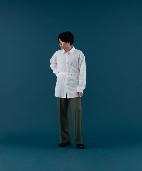 SELLE GLANT(セレグランテ)の「WAIST BELT LONG SLEEVE SHIRT/ウエストベルトロングスリーブシャツ(シャツ/ブラウス・メンズ・ダークブルー/オフホワイト・MEDIUM/LARGE)」の16枚目の写真