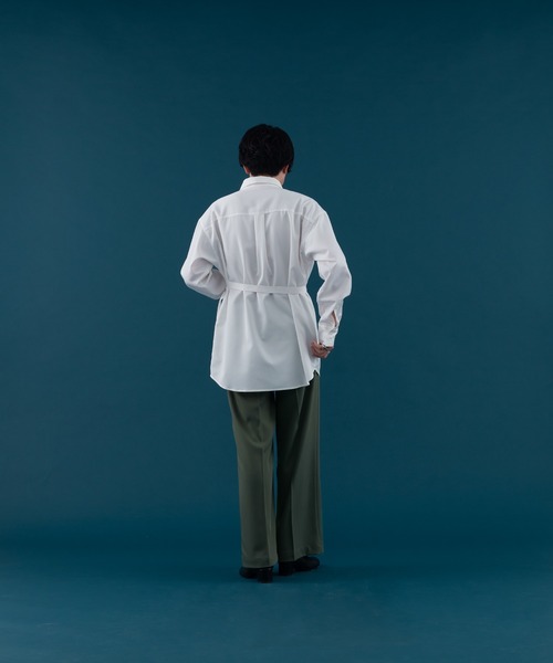 SELLE GLANT(セレグランテ)の「WAIST BELT LONG SLEEVE SHIRT/ウエストベルトロングスリーブシャツ(シャツ/ブラウス・メンズ・ダークブルー/オフホワイト・MEDIUM/LARGE)」の18枚目の写真