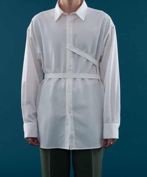 SELLE GLANT(セレグランテ)の「WAIST BELT LONG SLEEVE SHIRT/ウエストベルトロングスリーブシャツ(シャツ/ブラウス・メンズ・ダークブルー/オフホワイト・MEDIUM/LARGE)」の19枚目の写真