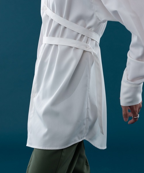 SELLE GLANT(セレグランテ)の「WAIST BELT LONG SLEEVE SHIRT/ウエストベルトロングスリーブシャツ(シャツ/ブラウス・メンズ・ダークブルー/オフホワイト・MEDIUM/LARGE)」の22枚目の写真