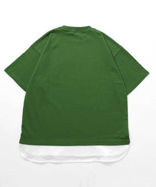 GLAZOS（グラソス）の「【接触冷感】裾レイヤード半袖Tシャツ（Tシャツ/カットソー・キッズ・インディゴブルー/グリーン/ブラック/ブルー・130cm/140cm/150cm/160cm/170cm）」の19枚目の写真