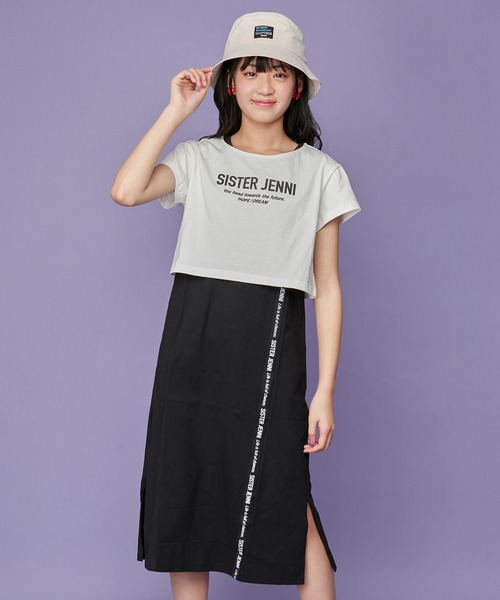 SISTER JENNI（SISTER JENNI）の「接触冷感Tシャツ＆マキシワンピセット（ワンピース・キッズ・カーキ/オフホワイト・150cm/140cm/130cm/160cm）」の2枚目の写真