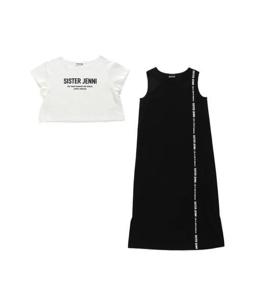 SISTER JENNI（SISTER JENNI）の「接触冷感Tシャツ＆マキシワンピセット（ワンピース・キッズ・カーキ/オフホワイト・150cm/140cm/130cm/160cm）」の9枚目の写真