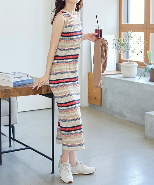 KOBE LETTUCE（コウベレタス）の「リブボレロカーディガン＆リブタンクトップSET（アンサンブル・レディース・オフホワイト/ブラック/モカ・M）」の11枚目の写真