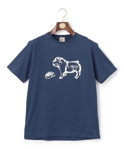J.PRESS(ジェイプレス)の「【WEB限定】ブルドッググラフィック Tシャツ(Tシャツ/カットソー・メンズ・ホワイト系/ダルブルー系/グレー系・MEDIUM/X-LARGE/SMALL/LARGE)」の1枚目の写真