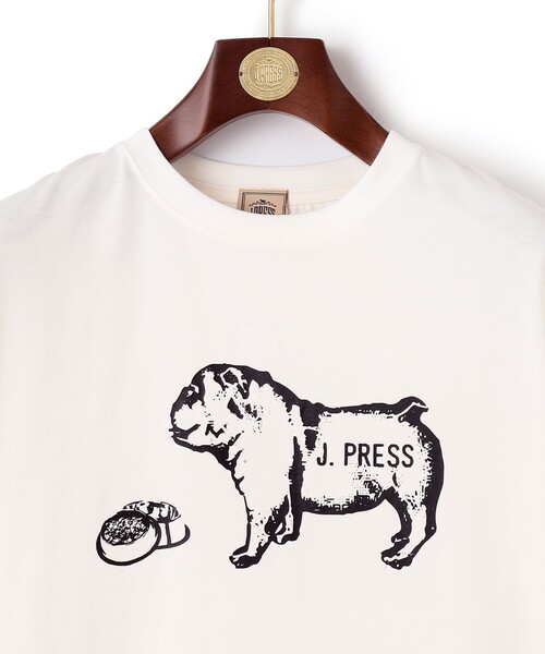 J.PRESS(ジェイプレス)の「【WEB限定】ブルドッググラフィック Tシャツ(Tシャツ/カットソー・メンズ・ホワイト系/ダルブルー系/グレー系・MEDIUM/X-LARGE/SMALL/LARGE)」の5枚目の写真