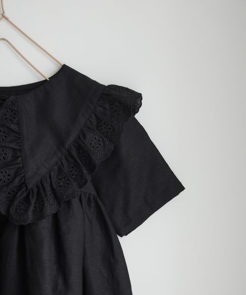 LOWRYS FARM（ローリーズファーム）の「シシュウＢＩＧカラーワンピース　960781（ワンピース・キッズ・ホワイト/ブラック/ベージュ・110cm/120cm/130cm/140cm/150cm）」の8枚目の写真