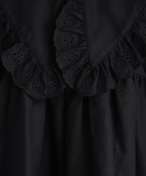 LOWRYS FARM（ローリーズファーム）の「シシュウＢＩＧカラーワンピース　960781（ワンピース・キッズ・ホワイト/ブラック/ベージュ・110cm/120cm/130cm/140cm/150cm）」の5枚目の写真