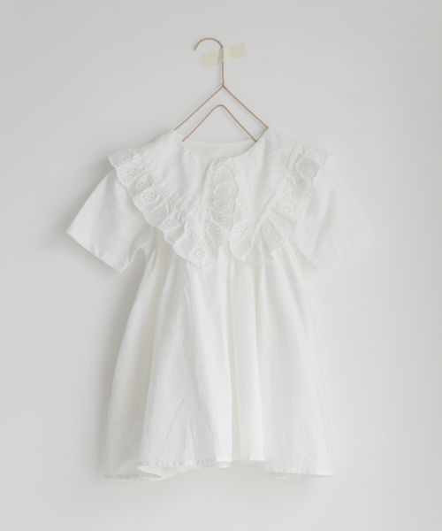 LOWRYS FARM（ローリーズファーム）の「シシュウＢＩＧカラーワンピース　960781（ワンピース・キッズ・ホワイト/ブラック/ベージュ・110cm/120cm/130cm/140cm/150cm）」の11枚目の写真