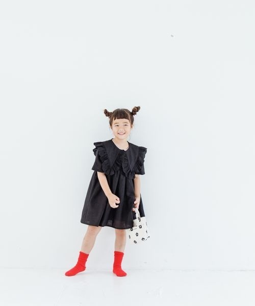 LOWRYS FARM（ローリーズファーム）の「シシュウＢＩＧカラーワンピース　960781（ワンピース・キッズ・ホワイト/ブラック/ベージュ・110cm/120cm/130cm/140cm/150cm）」の18枚目の写真