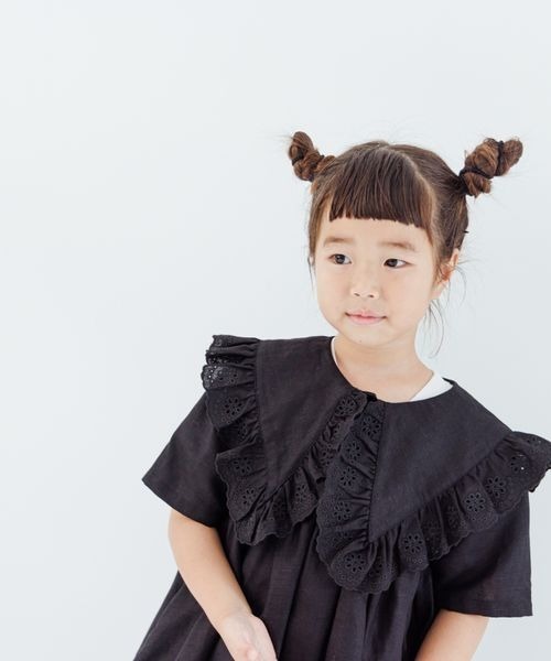 LOWRYS FARM（ローリーズファーム）の「シシュウＢＩＧカラーワンピース　960781（ワンピース・キッズ・ホワイト/ブラック/ベージュ・110cm/120cm/130cm/140cm/150cm）」の21枚目の写真