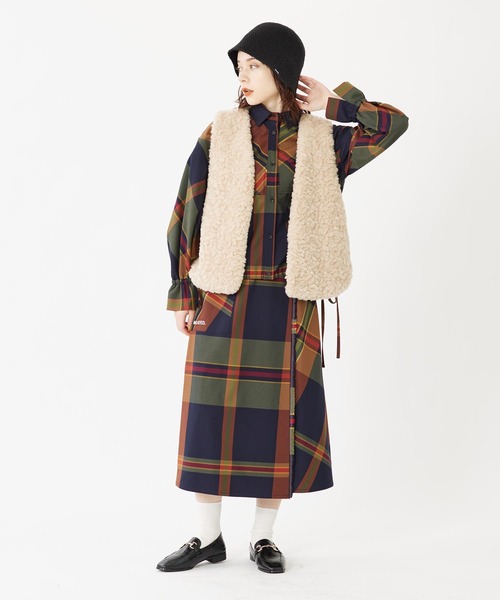 MILKFED.（ミルクフェド）の「FUR VEST（ベスト・レディース・ブラック/ブラウン/オフホワイト・ONE SIZE）」の9枚目の写真