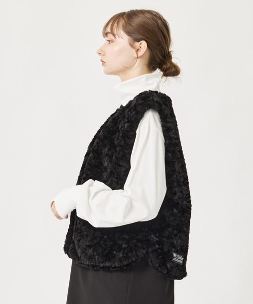 MILKFED.（ミルクフェド）の「FUR VEST（ベスト・レディース・ブラック/ブラウン/オフホワイト・ONE SIZE）」の16枚目の写真