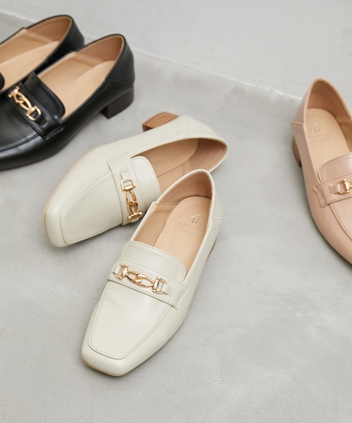 ROPE' PICNIC(ロペピクニック)の「スクエアトゥビットローファーバブーシュ(ローファー・レディース・ブラック/キナリ/ピンク系その他2・23.0cm/23.5cm/24.0cm/24.5cm/25.0cm)」の2枚目の写真