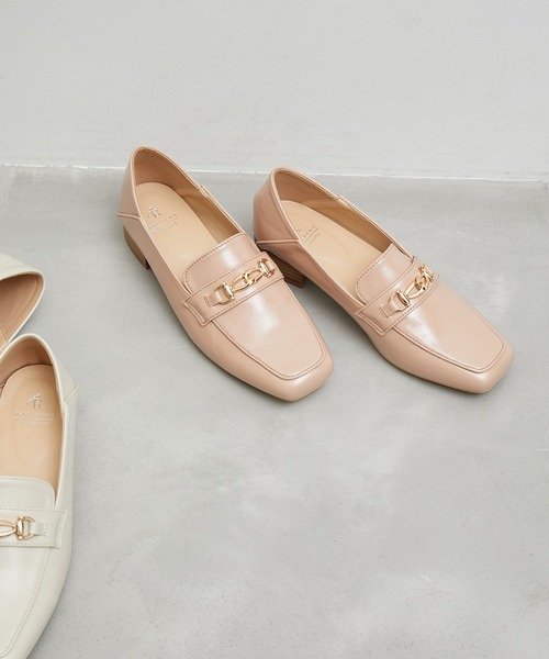 ROPE' PICNIC(ロペピクニック)の「スクエアトゥビットローファーバブーシュ(ローファー・レディース・ブラック/キナリ/ピンク系その他2・23.0cm/23.5cm/24.0cm/24.5cm/25.0cm)」の1枚目の写真