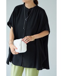 【ZOZO限定】スタンドカラーギャザーシャツ