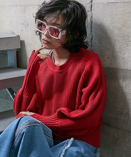 GEVS.(ジェイヴィス)の「<大きいサイズ> 2WAYニットカーディガン GEVS.(カーディガン/ボレロ・レディース・レッド/ブラック/ブルー・L/LL/3L/4L/5L)」の3枚目の写真