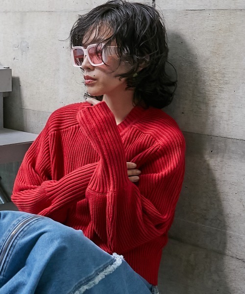 GEVS.(ジェイヴィス)の「<大きいサイズ> 2WAYニットカーディガン GEVS.(カーディガン/ボレロ・レディース・レッド/ブラック/ブルー・L/LL/3L/4L/5L)」の21枚目の写真